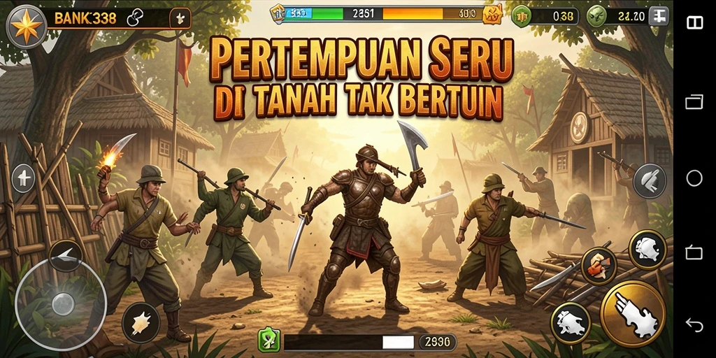 Screenshot BANK338 menampilkan momen intens dalam pertempuran Battle Royale.