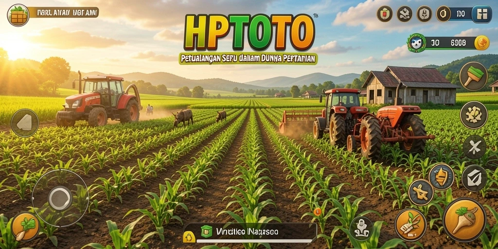 Screenshot HPTOTO menampilkan keindahan kebun pertanian yang penuh warna.