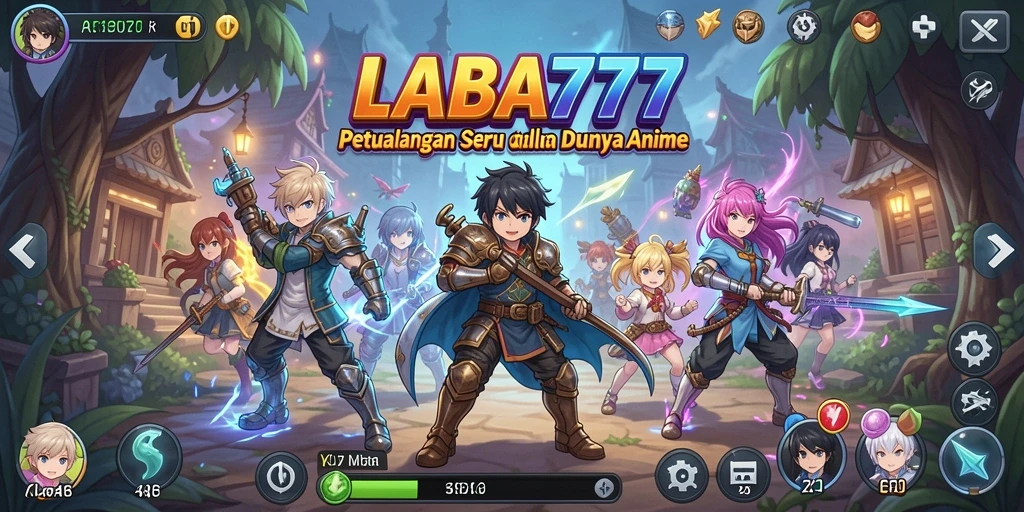 Tampilan gameplay LABA777 dengan karakter anime yang menawan.