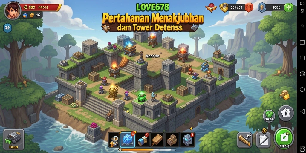 Screenshot gameplay LOVE678 menampilkan aksi seru dalam Tower Defense.