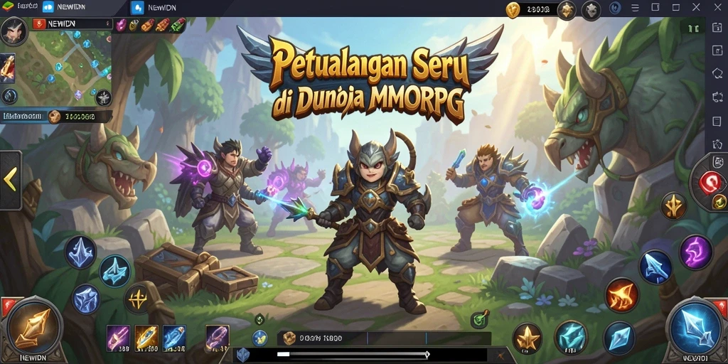 Tampilan permainan <strong>NEWIDN</strong> yang memukau dan penuh aksi MMORPG.