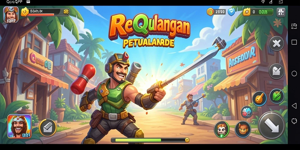 Screenshot utama QQRP menampilkan aksi seru dari gameplay arcade.