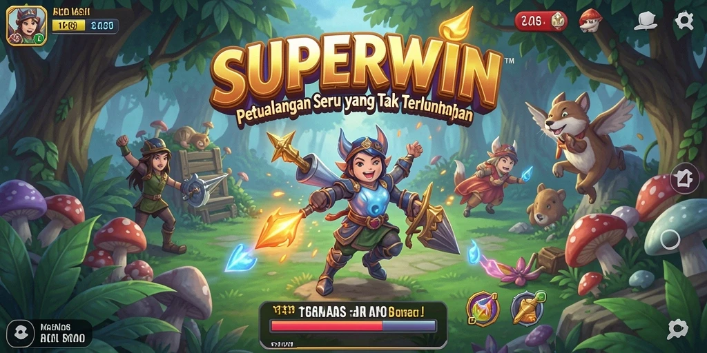 Tampilan gameplay <strong>SUPERWIN</strong> yang penuh aksi dan petualangan.