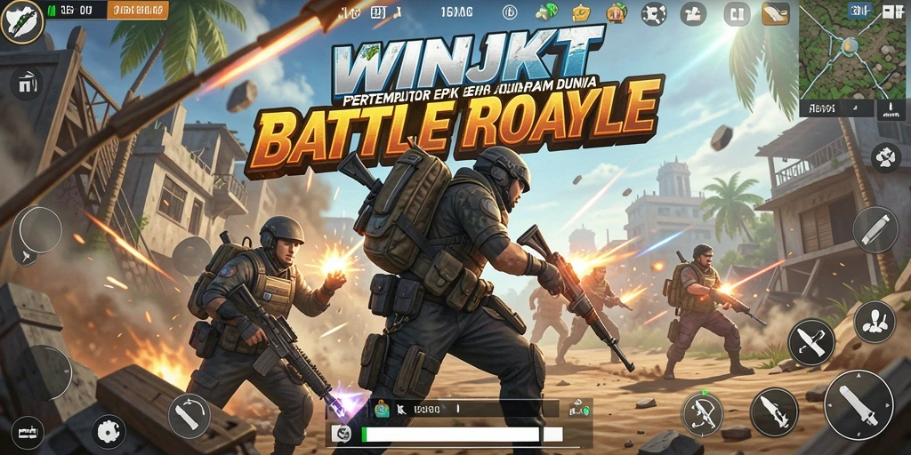 Tampilan gameplay seru dari WINJKT di medan pertempuran.